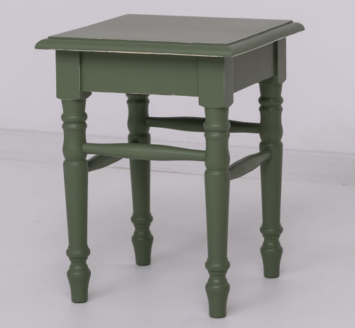 Tabouret carré en bois massif - ROMANE
