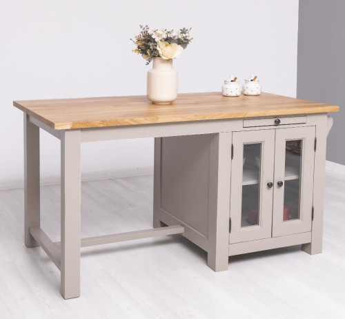 Ilot central de cuisine avec coin repas - 150x85x80 cm