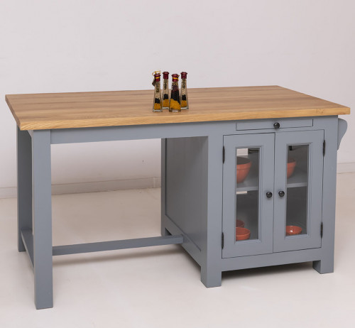 Ilot central de cuisine avec coin repas - 150x85x80 cm