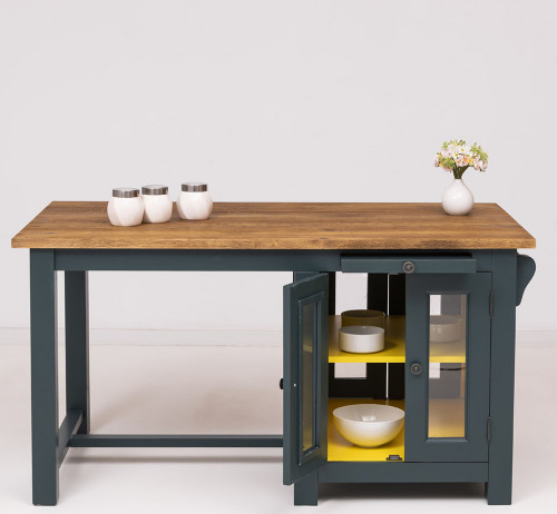 Ilot central de cuisine avec coin repas - 150x85x80 cm