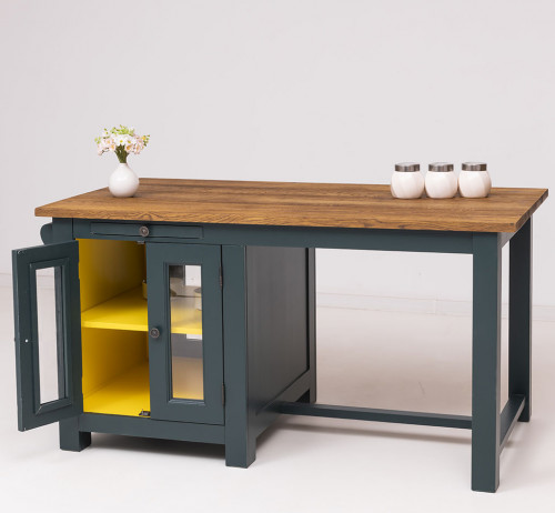 Ilot central de cuisine avec coin repas - 150x85x80 cm