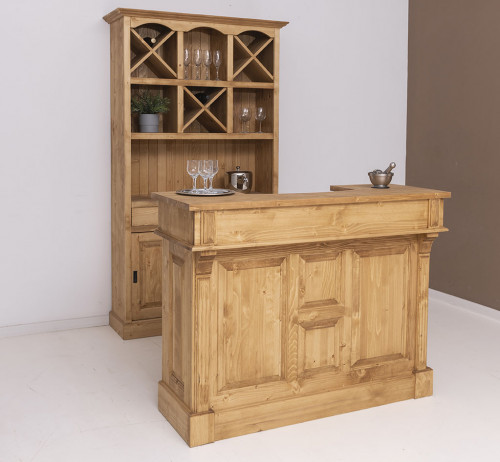 Fond de Bar en bois Massif ROMANE - 120x41x210cm