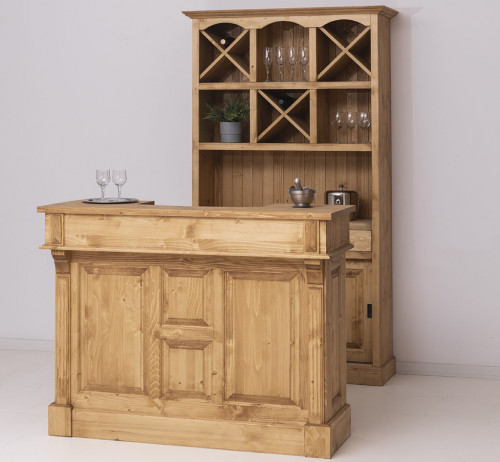 Fond de Bar en bois Massif ROMANE - 120x41x210cm