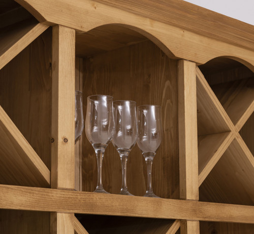 Fond de Bar en bois Massif ROMANE - 120x41x210cm