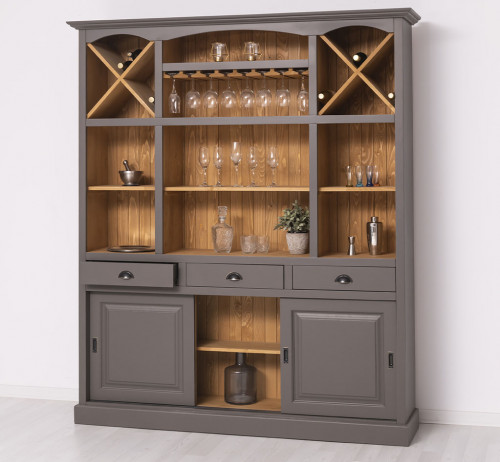 Fond de Bar en bois Massif ROMANE - 180x41x210cm
