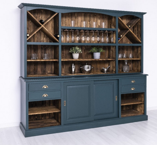 Fond de Bar en bois Massif ROMANE - 240x50x210cm