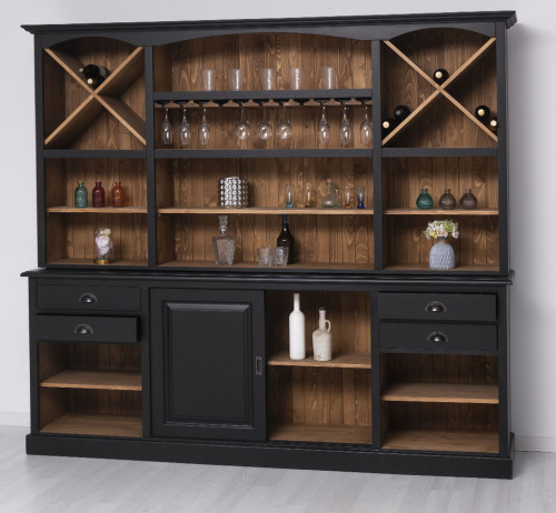 Fond de Bar en bois Massif ROMANE - 240x50x210cm
