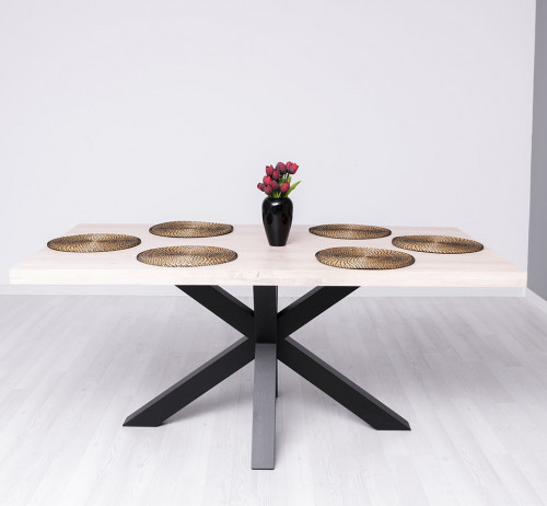 Table à manger en bois Massif ROMANE - 210x100x78cm