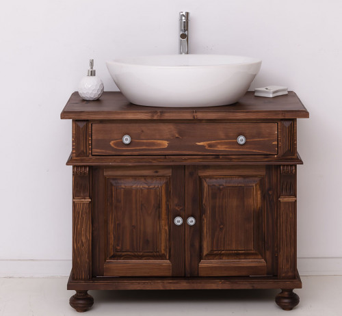 Meuble vasque en bois Massif ROMANE - 90x51x74cm