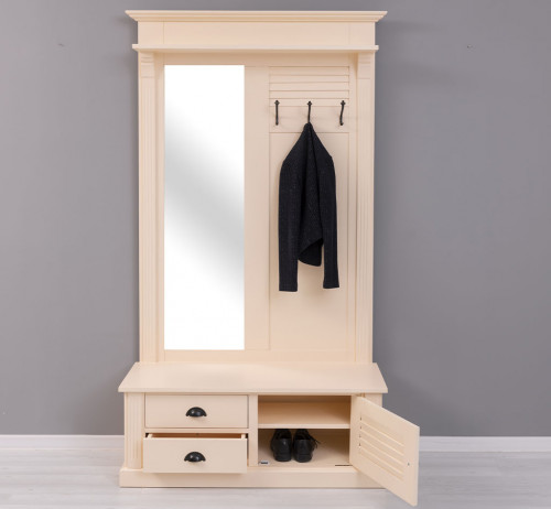 Vestiaire en bois Massif ROMANE - 121x41x210cm