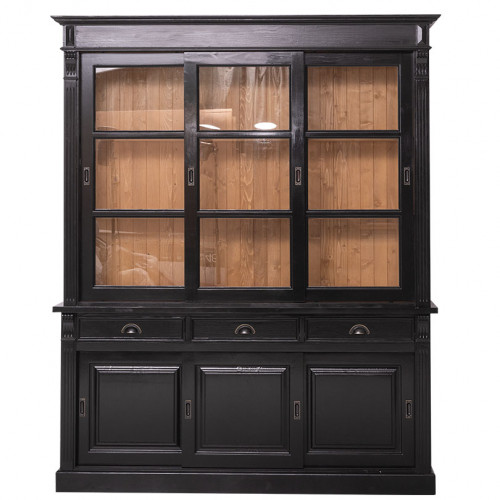 Buffet Vaisselier en bois Massif ROMANE - 180x51x220cm