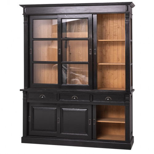 Buffet Vaisselier en bois Massif ROMANE - 180x51x220cm