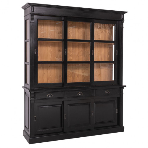 Buffet Vaisselier en bois Massif ROMANE - 180x51x220cm