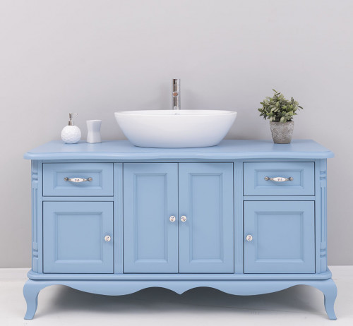 Meuble vasque en bois Massif ROMANE - 140x57x75cm