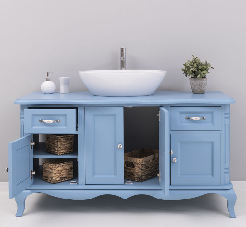 Meuble vasque en bois Massif ROMANE - 140x57x75cm