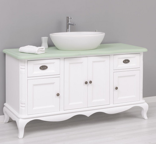 Meuble vasque en bois Massif ROMANE - 140x57x75cm