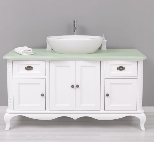 Meuble vasque en bois Massif ROMANE - 140x57x75cm