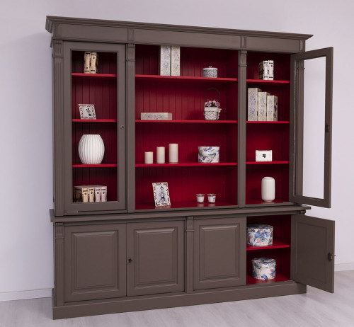 Buffet Vaisselier en bois Massif ROMANE - 223x51x228cm