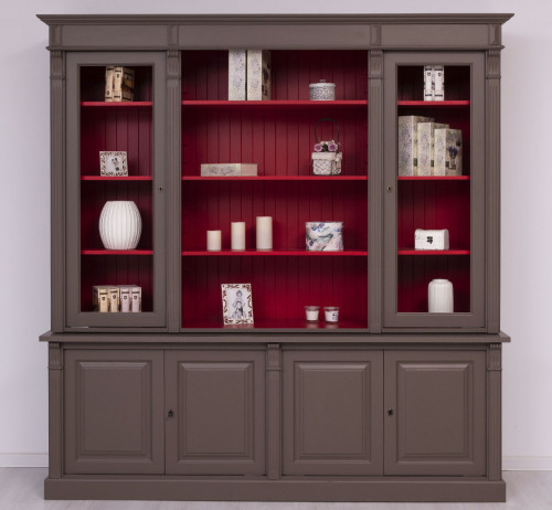 Buffet Vaisselier en bois Massif ROMANE - 223x51x228cm