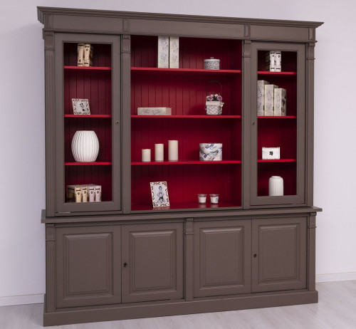 Buffet Vaisselier en bois Massif ROMANE - 223x51x228cm