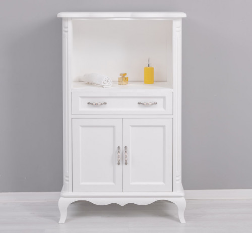 Petite armoire de salle de bain en pin massif - 85x140x40 cm