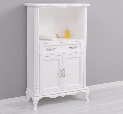 Petite armoire de salle de bain en pin massif - 85x140x40 cm