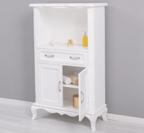 Petite armoire de salle de bain en pin massif - 85x140x40 cm