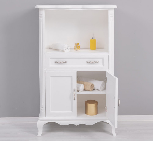 Petite armoire de salle de bain en pin massif - 85x140x40 cm