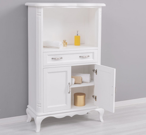 Petite armoire de salle de bain en pin massif - 85x140x40 cm