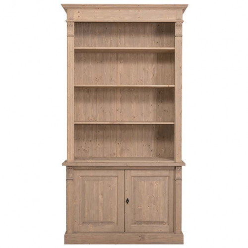 Bibliothèque avec échelle en bois massif | 120x51x228cm
