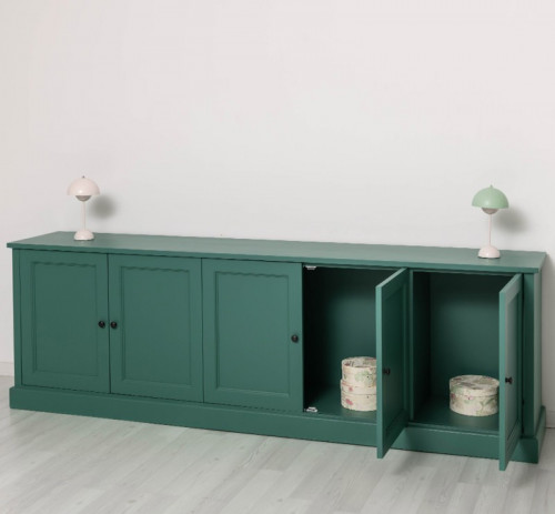 Grand buffet bas en pin massif - 248x78x46 cm