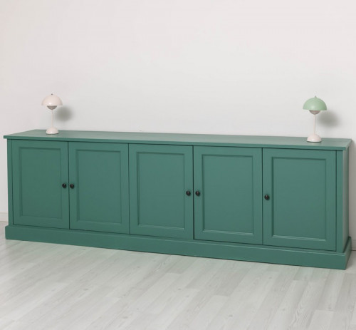 Grand buffet bas en pin massif - 248x78x46 cm