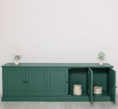 Grand buffet bas en pin massif - 248x78x46 cm