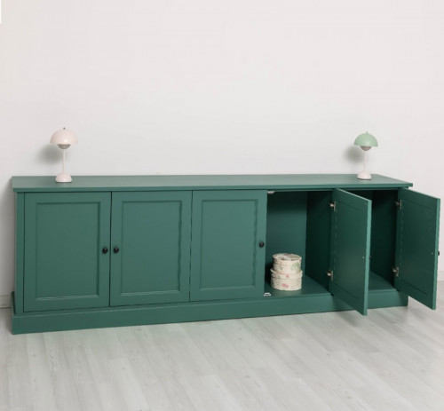 Grand buffet bas en pin massif - 248x78x46 cm
