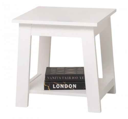 Tabouret à pieds trapézoïdaux en pin massif - 55x49x45 cm