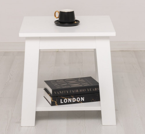 Tabouret à pieds trapézoïdaux en pin massif - 55x49x45 cm