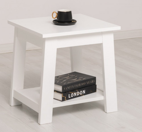Tabouret à pieds trapézoïdaux en pin massif - 55x49x45 cm