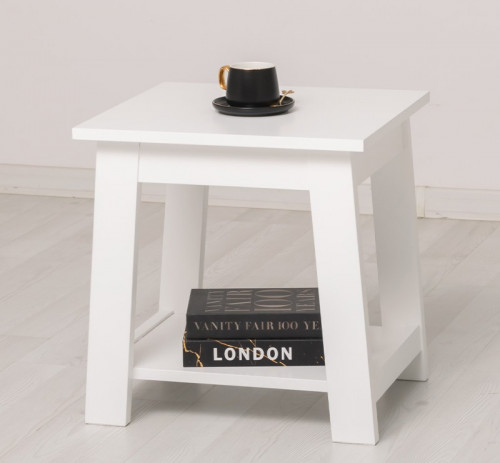 Tabouret à pieds trapézoïdaux en pin massif - 55x49x45 cm