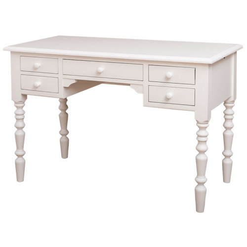 Bureau en bois massif avec 5 Tiroirs ROMANE | 130x65x83cm