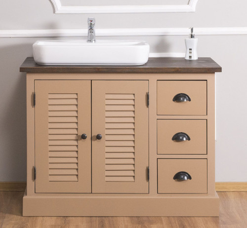 Meuble Vasque 2 portes 3 tiroirs ROMANE | 100x51x75cm