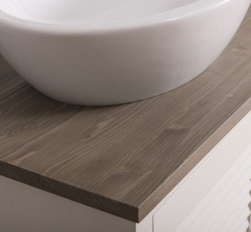 Meuble de salle de bain avec double vasques ROMANE en pin massif - 150x51x75