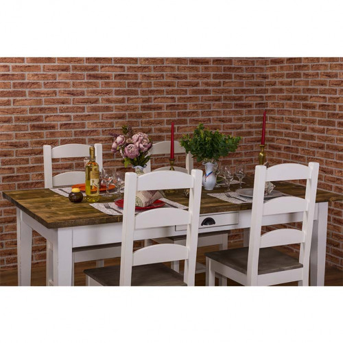 Table à manger ROMANE en bois massif - 180x90x78