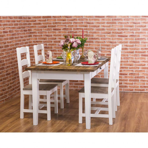 Table à manger ROMANE en bois massif - 180x90x78