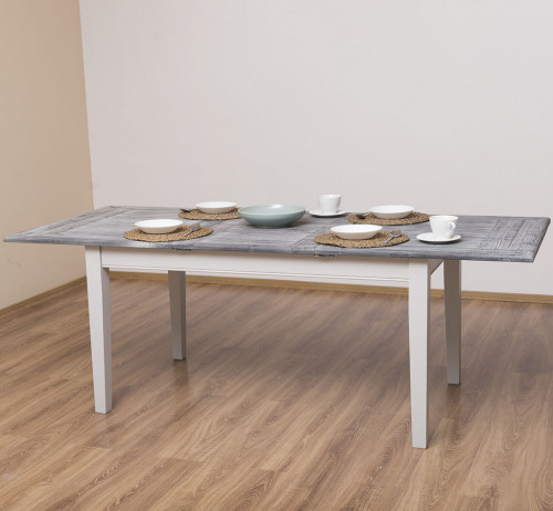 Table de repas extensible ROMANE en bois massif - 160/220x90x78 cm