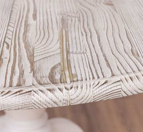 Table Ronde ROMANE en bois massif 120cm avec 1 allonge de 30cm