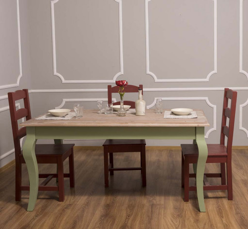 Table de repas ROMANE en bois massif - 160x90x78 cm