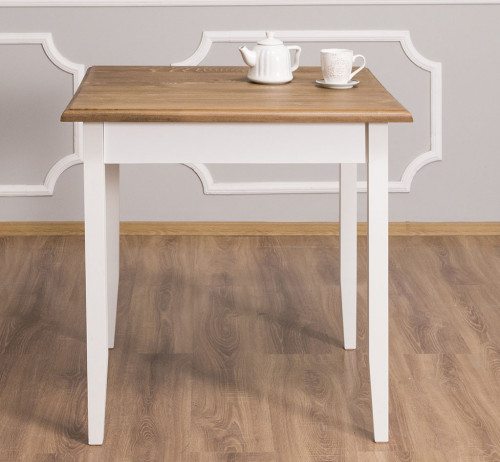 Table de cuisine carrée ROMANE en bois massif - 80x80x78