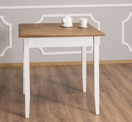 Table de cuisine carrée ROMANE en bois massif - 80x80x78