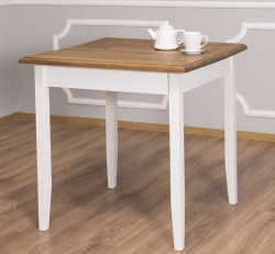 Table de cuisine carrée ROMANE en bois massif - 80x80x78