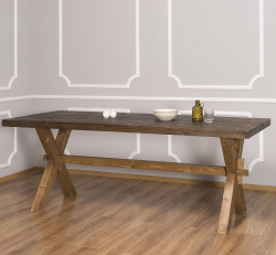 Table de repas en bois massif ROMANE - 210x90x78 cm